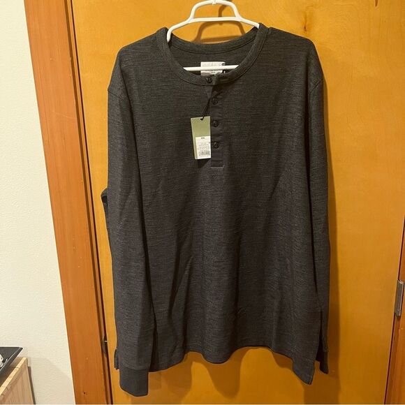 Goodfellow men’s gray Henley xxl button up new nwt - Picture 1 of 3